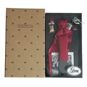 1998 Ashton Drake Gene Marshall “Ransom in Red" Halter Sheath Dress Outfit NIB